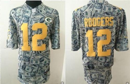Packers #12 Aaron Rodgers Dollar Fashion Men's Stitched Elite Jersey