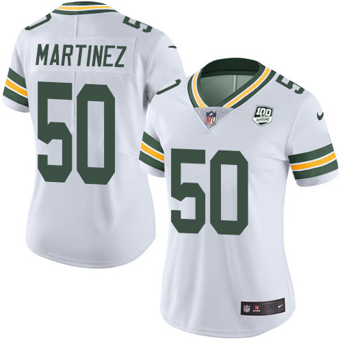Green Bay Packers #50 Blake Martinez White Women's 100th Season Stitched Vapor Untouchable Limited Jersey Womens