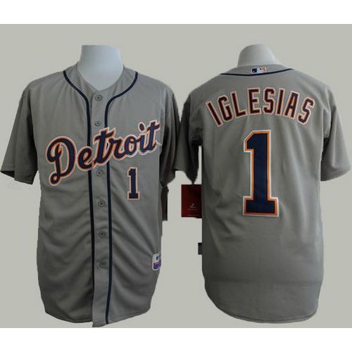 Detroit Tigers #1 Jose Iglesias Grey Cool Base Stitched Jersey Men's