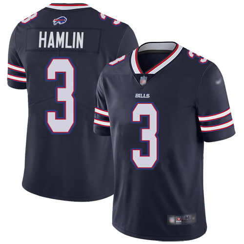 Bills #3 Damar Hamlin Navy Men's Stitched Limited Inverted Legend Jersey