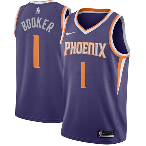 Phoenix Suns #1 Devin Booker Purple Youth Swingman Icon Edition Jersey Youth