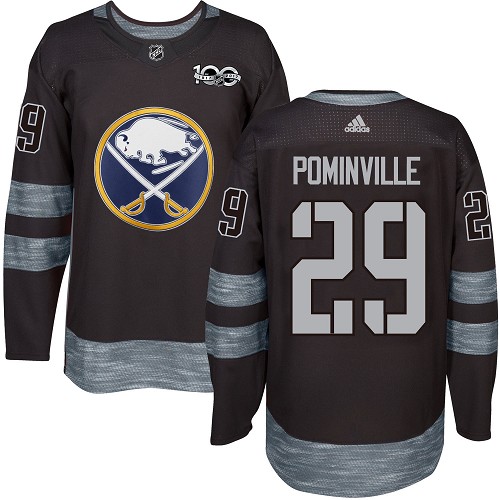 Adidas Buffalo Sabres #29 Jason Pominville Black 1917-2017 100th Anniversary Stitched Jersey Men's