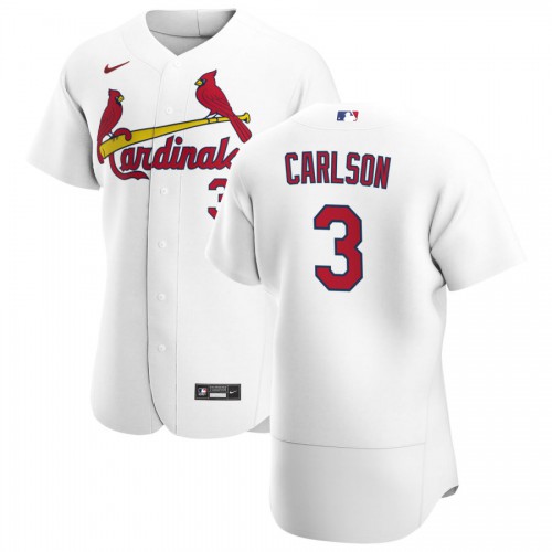 St. Louis St.Louis Cardinals #3 Dylan Carlson Men's White Home 2020 Authentic Player Jersey Men's