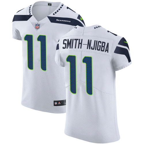 Seahawks #11 Jaxon Smith-Njigba White Men's Stitched New Elite Jersey
