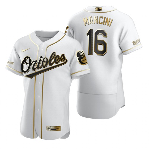 Baltimore Baltimore Orioles #16 Trey Mancini White Men's Authentic Golden Edition Jersey Men's