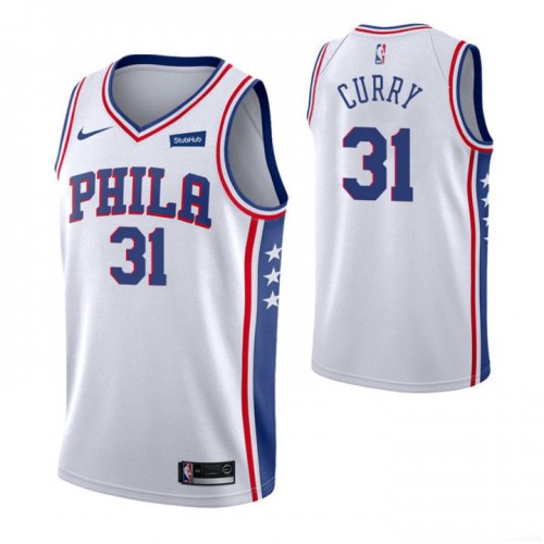 Philadelphia 76ers #31 Seth Curry White Womens Swingman Association Edition Jersey Womens