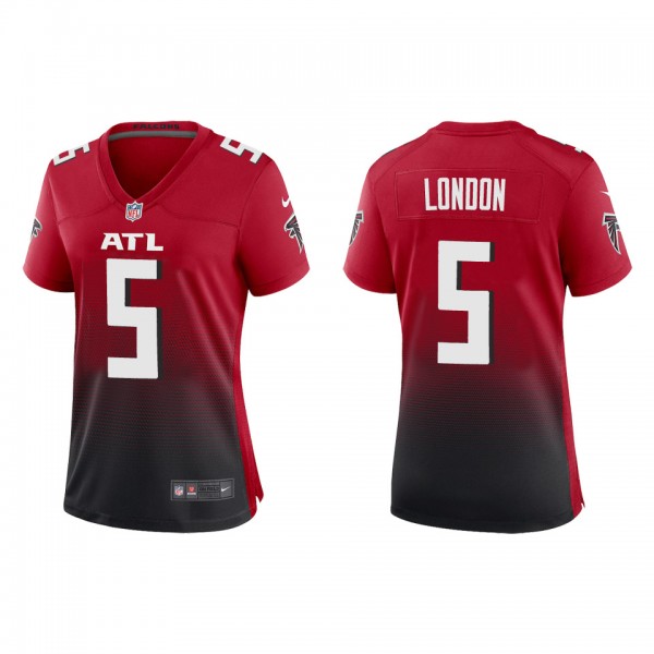 Women Atlanta Falcons #5 Drake London Red Vapor Untouchable Limited Stitched Jersey