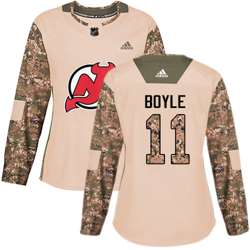 Adidas New Jersey Devils #11 Brian Boyle Camo Authentic 2017 Veterans Day Women's Stitched Jersey Womens