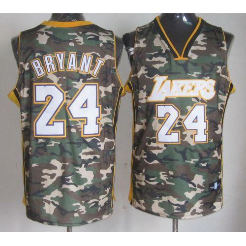 Los Angeles Lakers #24 Kobe Bryant Camo Stealth Collection Stitched Jersey Mens