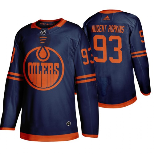 Edmonton Edmonton Oilers #93 Ryan Nugent-Hopkins Blue 2019-20 Third Alternate Jersey Men's