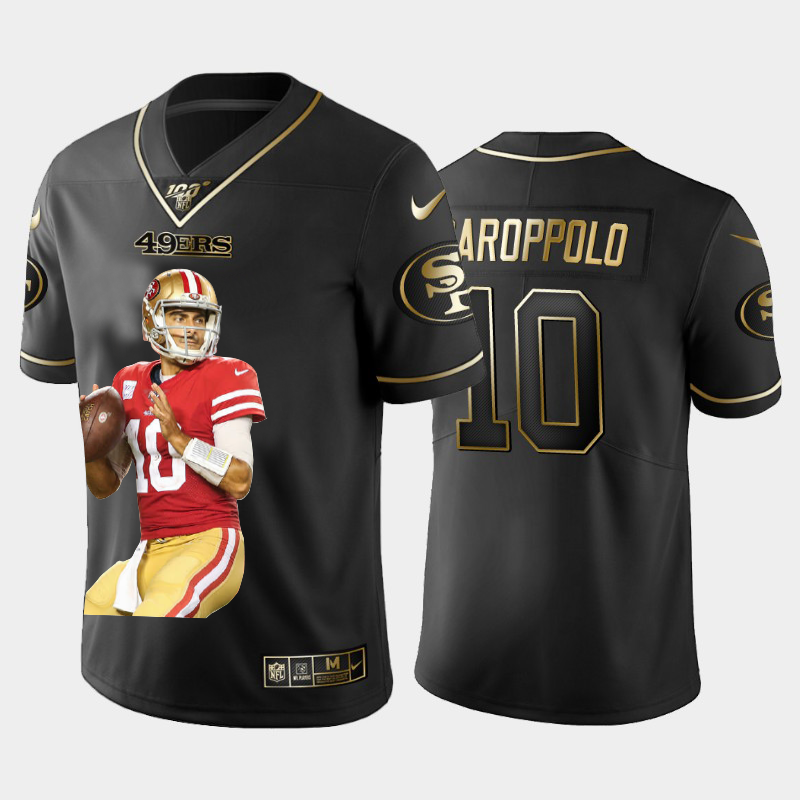 San Francisco 49ers #10 Jimmy Garoppolo Team Hero 1 Vapor Limited 100 Jersey Black Golden