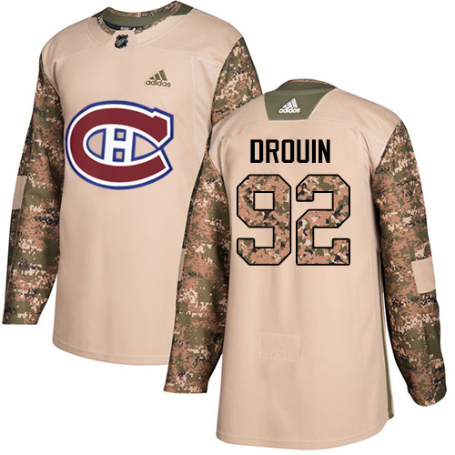 Adidas Montreal Canadiens #92 Jonathan Drouin Camo Authentic 2017 Veterans Day Stitched Youth Jersey Youth