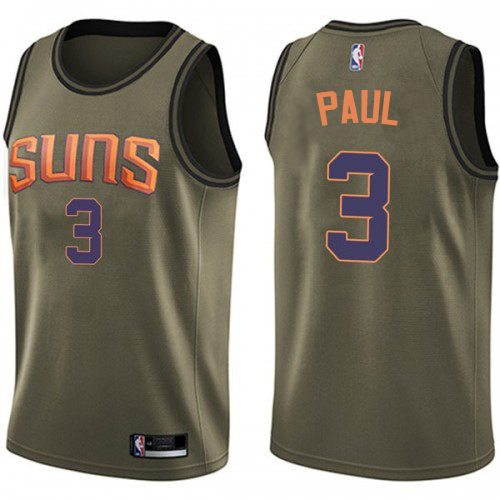 Phoenix Suns #3 Chris Paul Green Swingman Salute to Service Jersey Mens