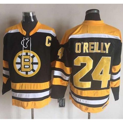 Boston Bruins #24 Terry O'Reilly Black/Yellow CCM Throwback New Stitched Jersey Men's