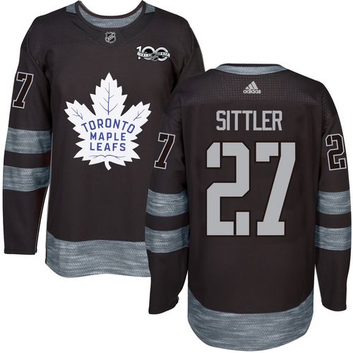 Adidas Maple Toronto Maple Leafs #27 Darryl Sittler Black 1917-2017 100th Anniversary Stitched Jersey Men's