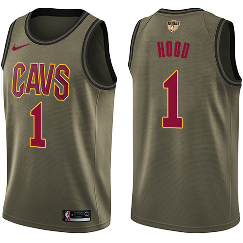 Cleveland Cavaliers #1 Rodney Hood Green Salute to Service The Finals Patch Swingman Jersey Mens