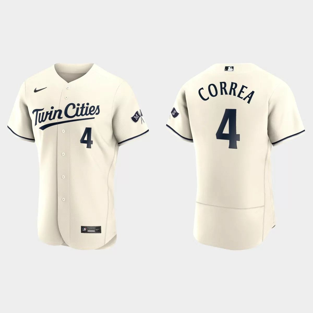 Minnesota Twins #4 Carlos Correa Men's 2023 Authentic Jersey - Cream