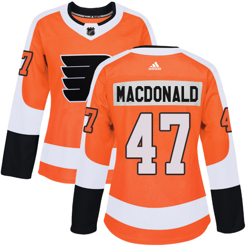 Adidas Philadelphia Flyers #47 Andrew MacDonald Orange Home Authentic Women's Stitched Jersey Womens