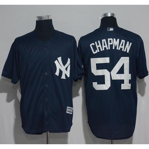 New York Yankees #54 Aroldis Chapman Navy Blue New Cool Base Stitched Jersey Men's