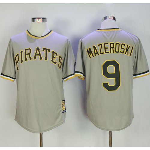Mitchell And Ness Pittsburgh Pirates #9 Bill Mazeroski Grey Throwback Stitched Jersey Men's