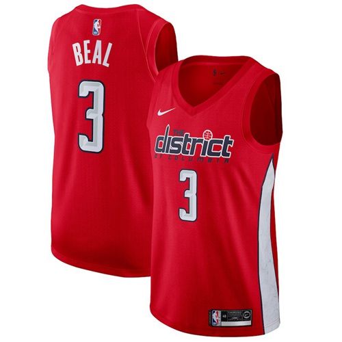 Washington Wizards #3 Bradley Beal Red Swingman Earned Edition Jersey Mens