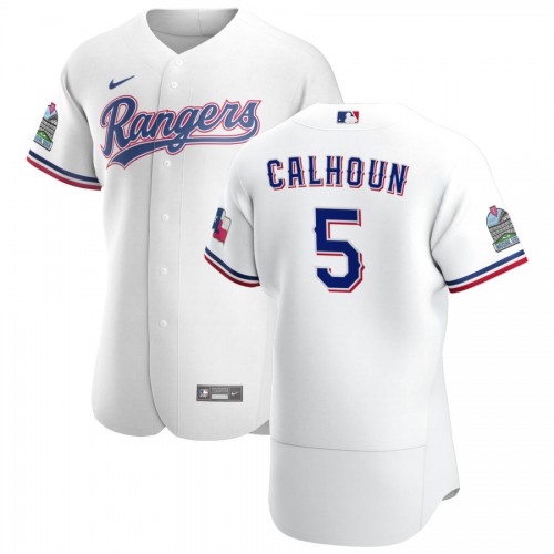 Texas Texas Rangers #5 Corey Seager Men's White Home 2020 Authentic Patch Player Jersey Men's