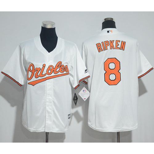 Baltimore Orioles #8 Cal Ripken White Cool Base Stitched Youth Jersey Youth