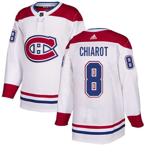 Adidas Montreal Canadiens #8 Ben Chiarot White Road Authentic Stitched Youth Jersey Youth