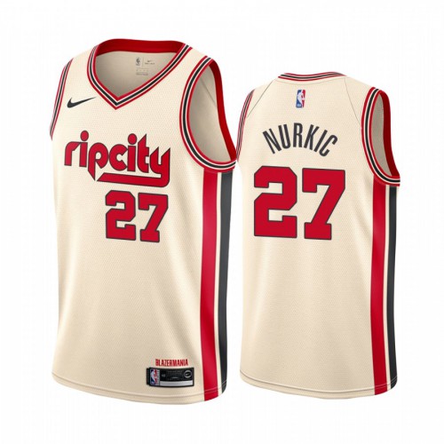 Trail Portland Trail Blazers #27 Jusuf Nurkic Mens Unveil 2019-20 City Edition Swingman Jersey - Cream Mens