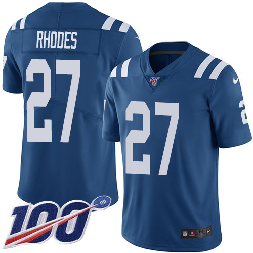 Indianapolis Colts #27 Xavier Rhodes Royal Blue Team Color Men's Stitched 100th Season Vapor Untouchable Limited Jersey Men's