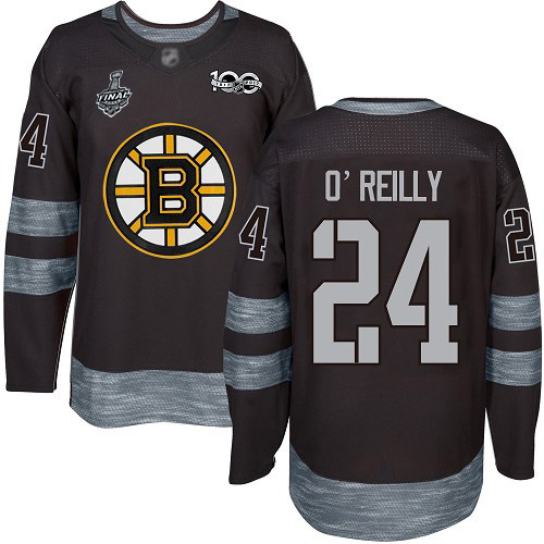 Adidas Boston Bruins #24 Terry O'Reilly Black 1917-2017 100th Anniversary Stanley Cup Final Bound Stitched Jersey Men's