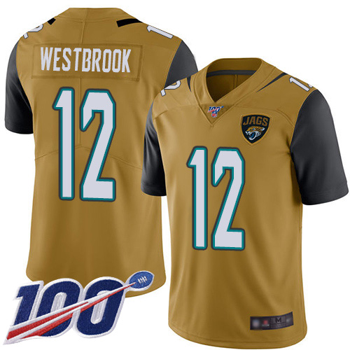 Jacksonville Jaguars #12 Dede Westbrook Gold Men's Stitched Limited Rush 100th Season Jersey Men's