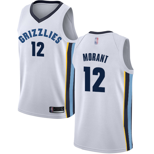 Memphis Grizzlies #12 Ja Morant White Swingman Association Edition Jersey Mens