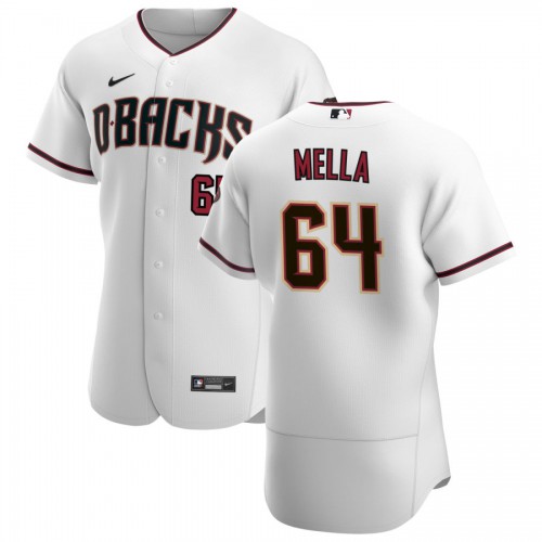 Arizona Arizona Diamondbacks #64 Keury Mella Men's White Crimson Authentic Home Team Jersey Men's