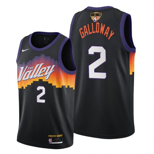 Phoenix Suns #2 Langston Galloway Youth 2021 Finals Bound City Edition Jersey Black Youth