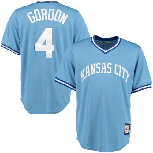 Kansas City Kansas City Royals #4 Alex Gordon Majestic Cooperstown Collection Cool Base Player Jersey Blue Men's