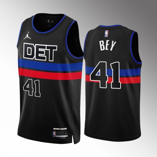 Detroit Detroit Pistons #41 Saddiq Bey Mens Black 2022-23 Statement Edition Jersey Mens