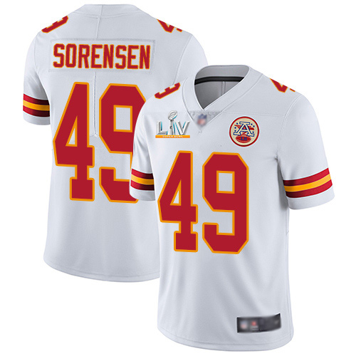 Kansas City Chiefs #49 Daniel Sorensen White Men's Super Bowl LV Bound Stitched Vapor Untouchable Limited Jersey Men's