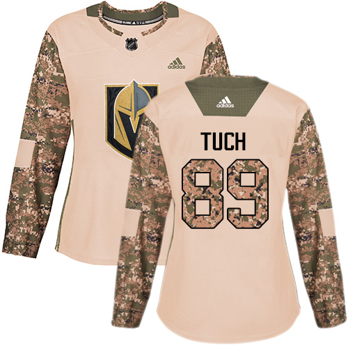 Adidas Golden Vegas Golden Knights #89 Alex Tuch Camo Authentic 2017 Veterans Day Women's Stitched Jersey Womens