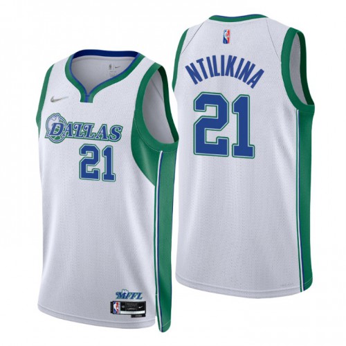 Dallas Dallas Mavericks #21 Frank Ntilikina Mens White 2021/22 Swingman Jersey - City Edition Mens