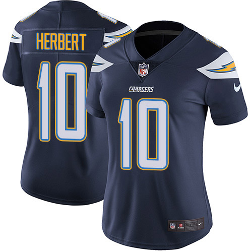 Chargers #10 Justin Herbert Navy Blue Team Color Women's Stitched Vapor Untouchable Limited Jersey
