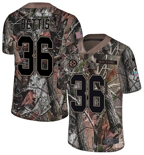 Steelers #36 Jerome Bettis Camo Men's Stitched Limited Rush Realtree Jersey