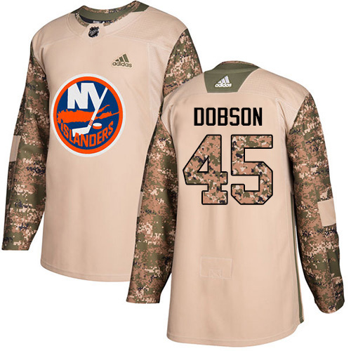 Adidas New York Islanders #45 Noah Dobson Camo Authentic 2017 Veterans Day Stitched Jersey Men's