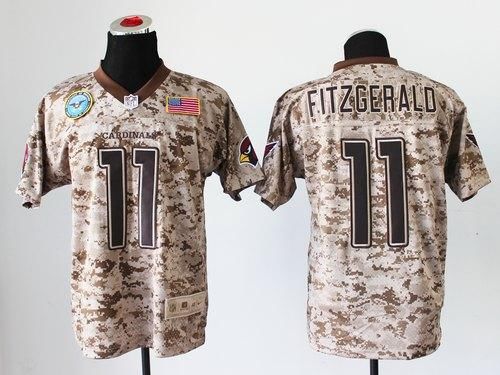 Cardinals #11 Larry Fitzgerald Camo Men's Stitched New Elite USMC Jersey