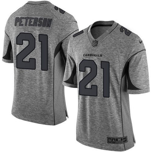 Cardinals #21 Patrick Peterson Gray Men's Stitched Limited Gridiron Gray Jersey