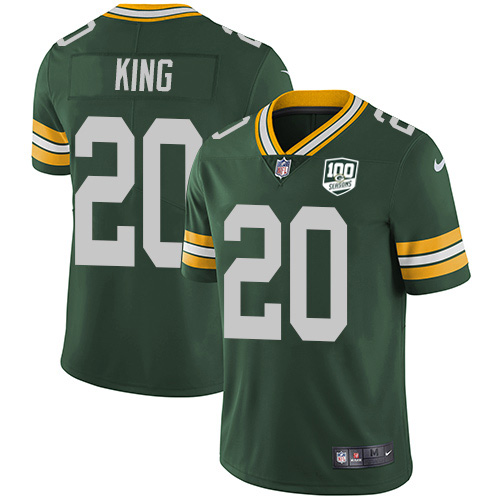 Green Bay Packers #20 Kevin King Green Team Color Men's 100th Season Stitched Vapor Untouchable Limited Jersey Men's