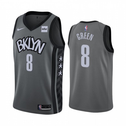 Brooklyn Nets #8 Jeff Green Gray Womens Swingman Statement Edition Jersey Womens