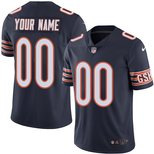 Chicago Bears Customized Navy Blue Team Color Stitched Vapor Untouchable Limited Youth Jersey