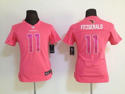 Cardinals #11 Larry Fitzgerald Pink Sweetheart Women's Stitched Elite Jersey