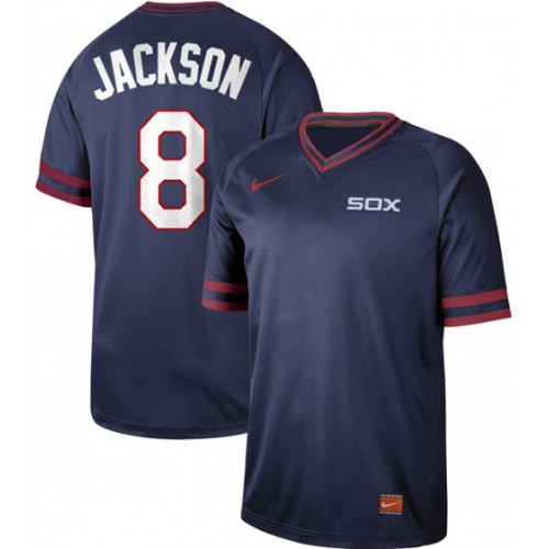 Chicago White Sox #8 Bo Jackson Navy Authentic Cooperstown Collection Stitched Jerseys Men's